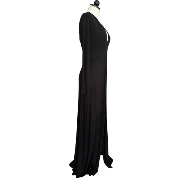 Bump Biddy Narine NEW Plunge Maxi Maternity Dress Sexy High Slits Black Size M - Picture 6 of 16